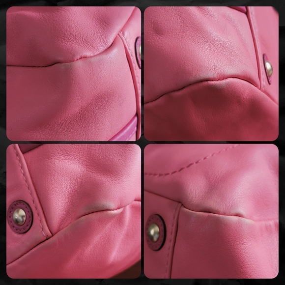 Coach 13382 Bonnie Satchel Pink Colorblock Leather Shoulder Bag Y2K - Picture 9 of 16